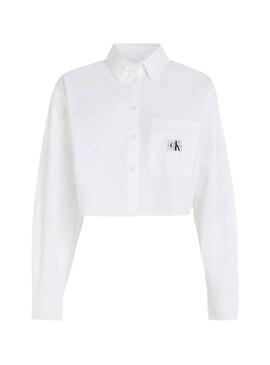 Chemise Calvin Klein Cropped Blanc pour Femme