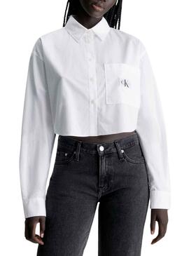 Chemise Calvin Klein Cropped Blanc pour Femme