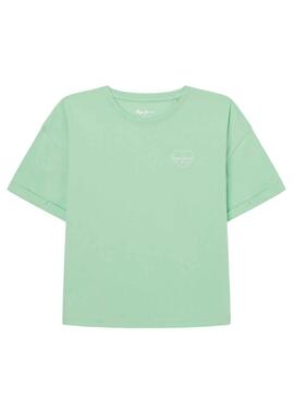 T-Shirt Pepe Jeans Nicky Vert pour Fille
