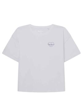 T-Shirt Pepe Jeans Nicky Blanc pour Fille