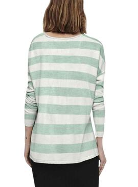 Pull Only Amalia Rayures Vert pour Femme