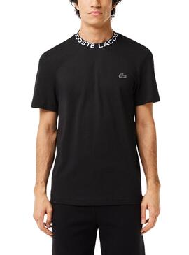 T-Shirt Jacquard Lacoste Noire pour Homme