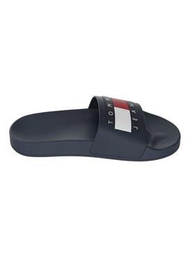 Tongs Tommy Jeans Flag Marine Pour Femme