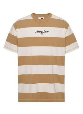 Maillot à rayures audacieuses Tommy Jeans Tostado Homme