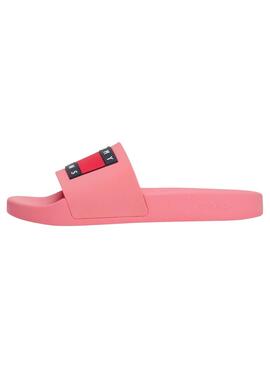 Tongs Tommy Jeans Flag Rose pour Femme