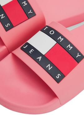 Tongs Tommy Jeans Flag Rose pour Femme
