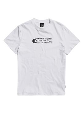 Camiseta G-Star Blanco Distressed pour Homme