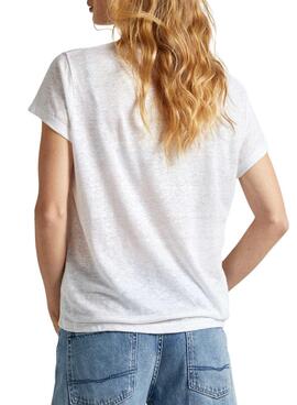 T-shirt Pepe Jeans Lilian Blanc pour Femme