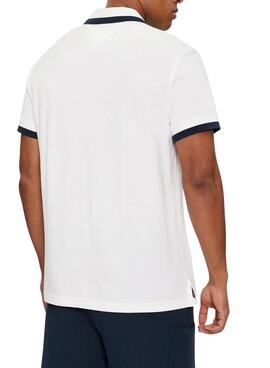 Polo Tommy Jeans Regular Solid Blanc Pour Homme