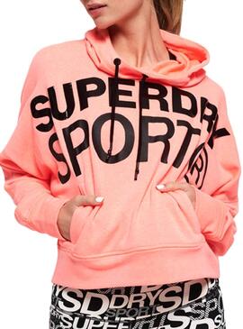 Sweat Superdry Active Batwing Orange Femme