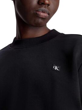 Sweat à capuche Calvin Klein Embro Badge Noir Femme