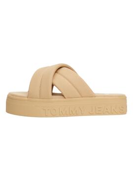 Sandales Tommy Jeans Letter beige pour femme