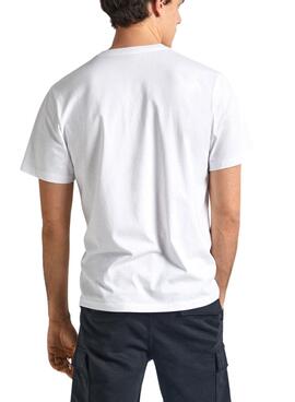 Camiseta Pepe Jeans Single Cardiff Blanco HombreTraduction en français: T-shirt Pepe Jeans Single Cardiff Blanc Homme
