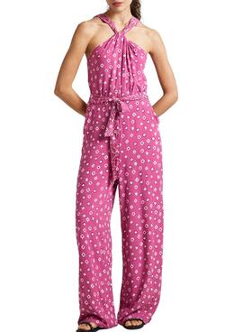Overall Pepe Jeans long Dolly rose pour femme.