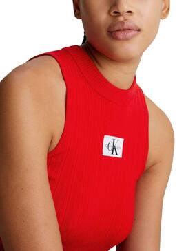 Top  Calvin Klein Label rouge pour femme