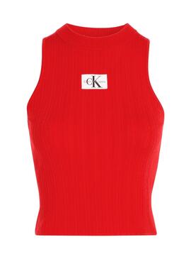 Top  Calvin Klein Label rouge pour femme