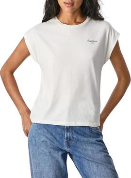 T-Shirt Pepe Jeans Bloom Blanc pour Femme