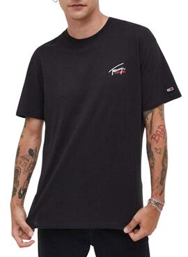 T-Shirt Tommy Jeans Small Flag Noire Homme