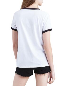 T-Shirt Levis Ringer Blanc Femme