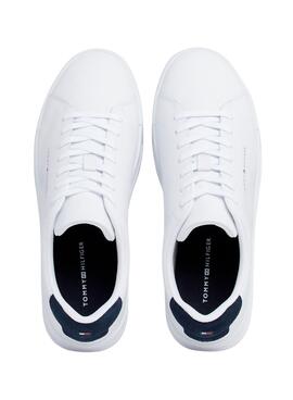 Chaussures Tommy Hilfiger Court en cuir blanc pour homme