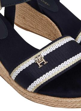 Sandales Tommy Hilfiger Webbing Wedge Marine Femme