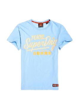 T-Shirt Superdry Ticket Pastel Bleu Homme