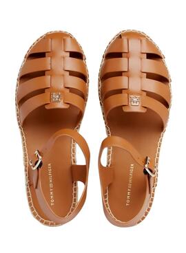 Sandales Tommy Hilfiger Authentic Marron pour Femme