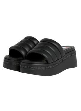 Sandales à talon compensé Tommy Jeans noir pour femme