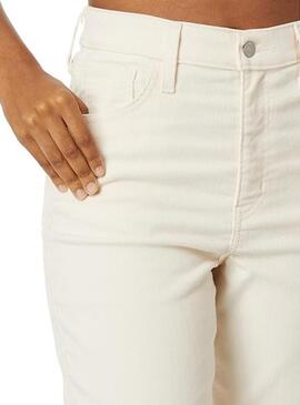 Pantalon Jeans Levis High Taille Mom Beige Femme