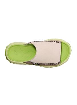 Sandales UGG Venture Daze Slide Beige et Vert Pour Femme