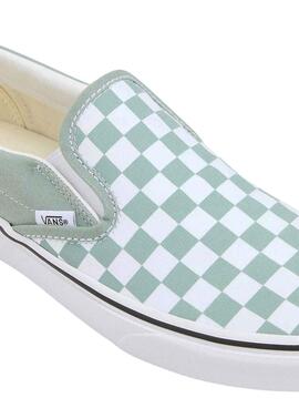 Chaussures Vans Slip-On Checkerboard Bleu pour Femme