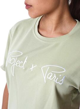 T-shirt Project x Paris bordada en verde para hombre y mujer.