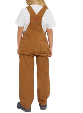 Salopette Dickies Duck Rib Rinsed Marron Pour Fille