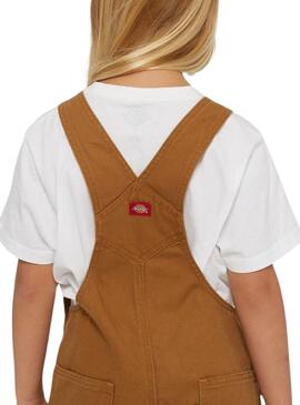 Salopette Dickies Duck Rib Rinsed Marron Pour Fille