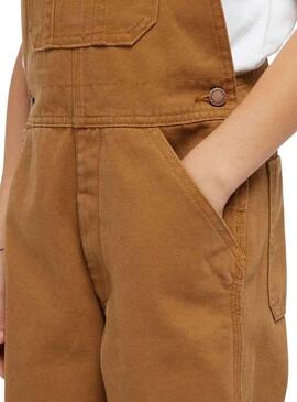 Salopette Dickies Duck Rib Rinsed Marron Pour Fille