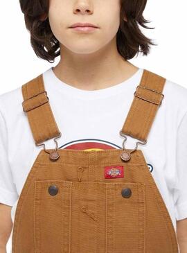 Salopette Dickies Duck Rib Rinsed Marron Pour Fille