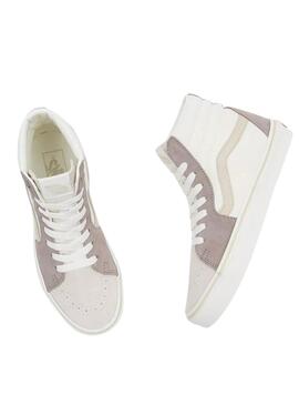 Chaussures Vans SK8 Hi Gris pour Femme