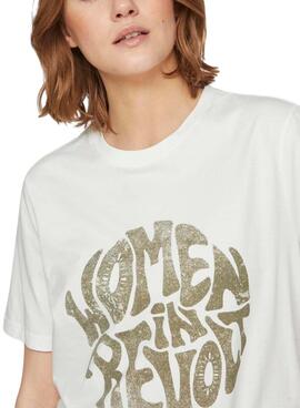 T-shirt Vila Sybil Revolt Blanc Pour Femme