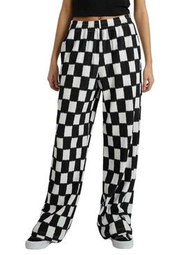 Pantalon Vans Benton Checker Blanc et Noir Pour Femme