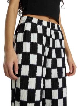 Pantalon Vans Benton Checker Blanc et Noir Pour Femme