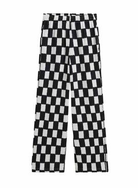 Pantalon Vans Benton Checker Blanc et Noir Pour Femme