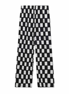 Pantalon Vans Benton Checker Blanc et Noir Pour Femme