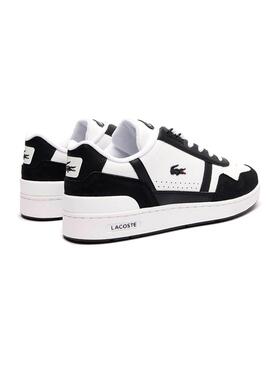 Sneakers Lacoste T-Clip Cuir Blanc Noir Homme