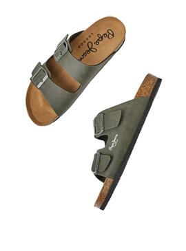 Sandales Pepe Jeans Kansas Vertes pour Homme