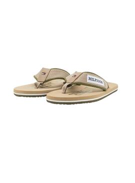 Tongs Tommy Hilfiger Patch Beige pour Homme