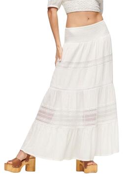 Jupe Superdry Ibiza Maxi Blanc pour Femme