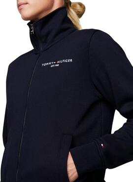 Sweat à capuche Tommy Hilfiger à fermeture éclair marine pour homme