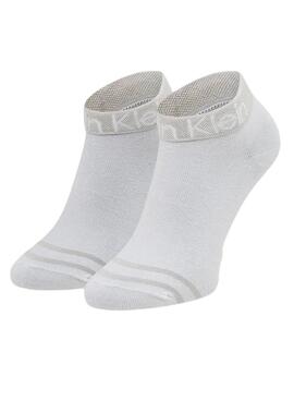 Paquet de chaussettes Calvin Klein Jeans Quarter Blanco y Gris