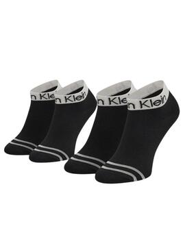 Paquet de chaussettes Calvin Klein Quarter noires pour femme.