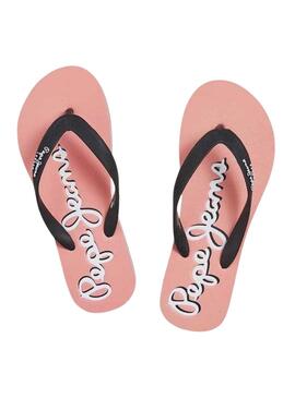 Tongs Pepe Jeans Bay Beach Brand Rose pour Femme